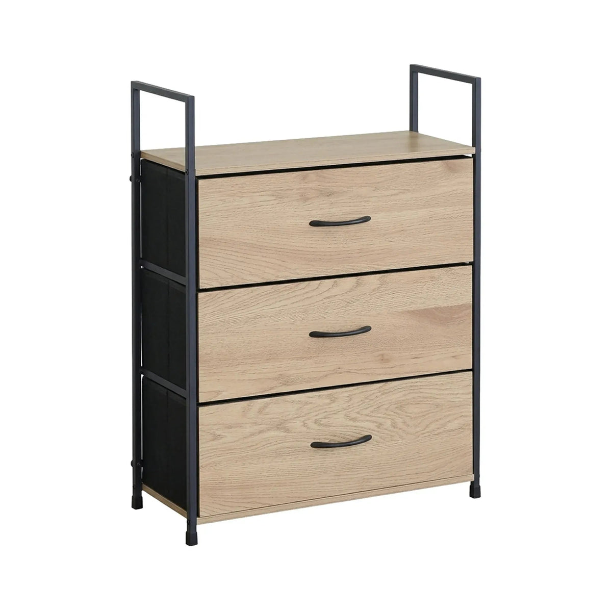 3 Drawer Tallboy Storage Cabinet Rustic Steel Chest Drawers - Brown - Home & Garden > Storage > Storage Cabinets & Lockers - Rivercity House & Home Co. (ABN 18 642 972 209) - Affordable Modern Furniture Australia