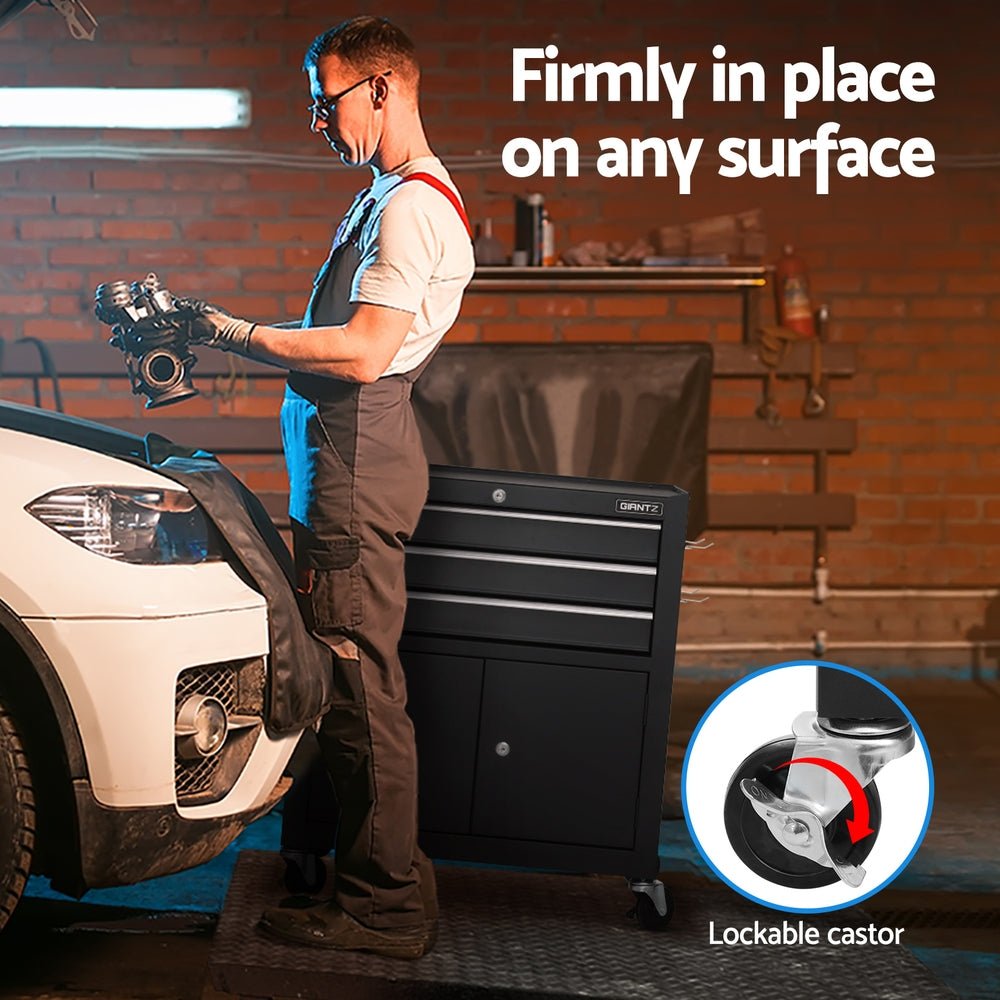 3 Drawer Tool Box Chest Cabinet Toolbox Storage Garage Organiser Wheels - Tools > Tools Storage > Tool Cabinets - Rivercity House & Home Co. (ABN 18 642 972 209) - Affordable Modern Furniture Australia