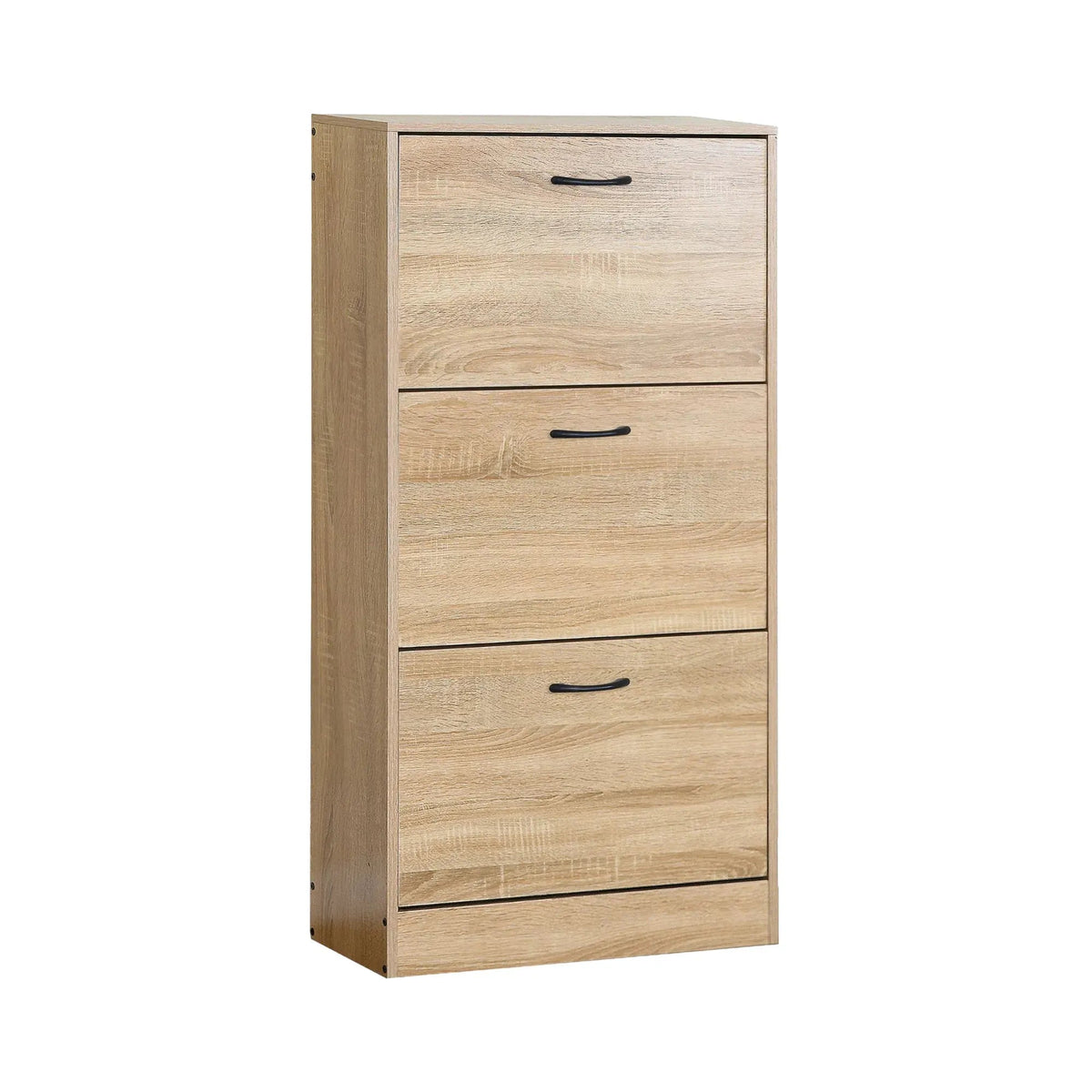 3 Flip Drawer Modern Shoe Storage Cabinet with Hidden Storage - Oak - Furniture > Living Room > Shoe Storage - Rivercity House & Home Co. (ABN 18 642 972 209) - Affordable Modern Furniture Australia