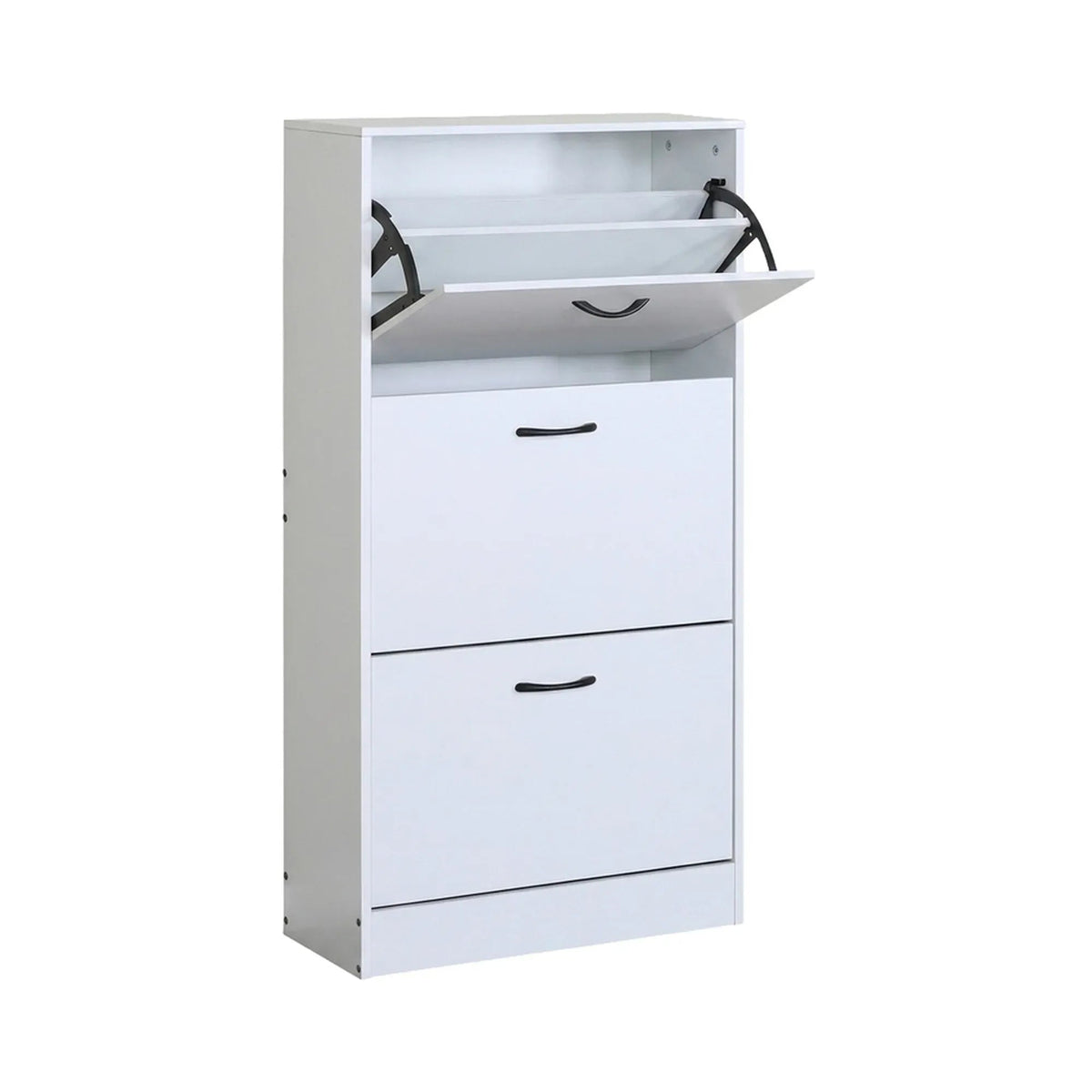 3 Flip Drawer Shoe Cabinet with Hidden Storage - White - Furniture > Living Room > Shoe Storage - Rivercity House & Home Co. (ABN 18 642 972 209) - Affordable Modern Furniture Australia