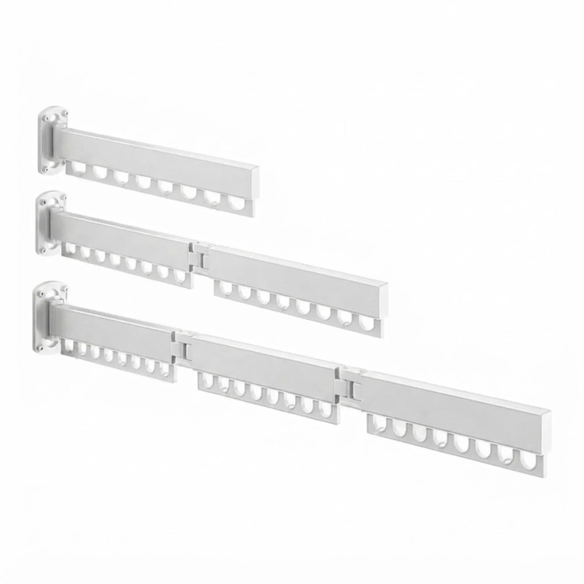 3-Fold Wall Mounted Clothes Drying Rack Space Saver - White - Home & Garden > Storage > Clothing & Wardrobe Storage - Rivercity House & Home Co. (ABN 18 642 972 209) - Affordable Modern Furniture Australia