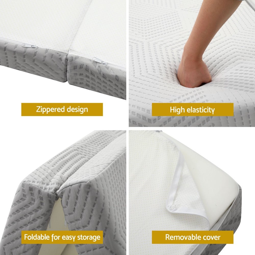 3 - Foldable Mattress Folding Foam Double - Furniture > Mattresses > Double Mattress - Rivercity House & Home Co. (ABN 18 642 972 209) - Affordable Modern Furniture Australia