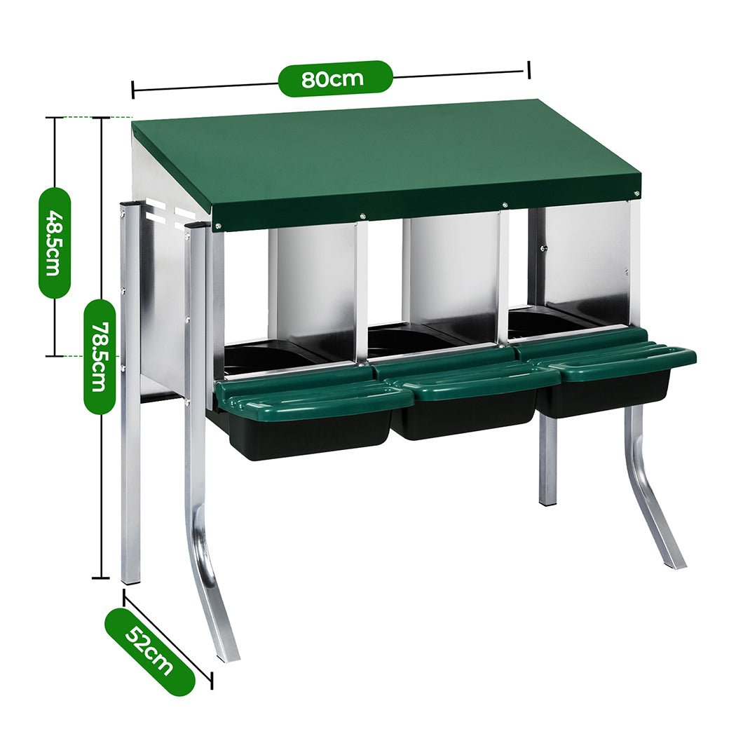 3 - Hole Chicken Egg Nesting Box with Stand and Wall Mount - Green - Rivercity House & Home Co. (ABN 18 642 972 209) - Affordable Modern Furniture Australia