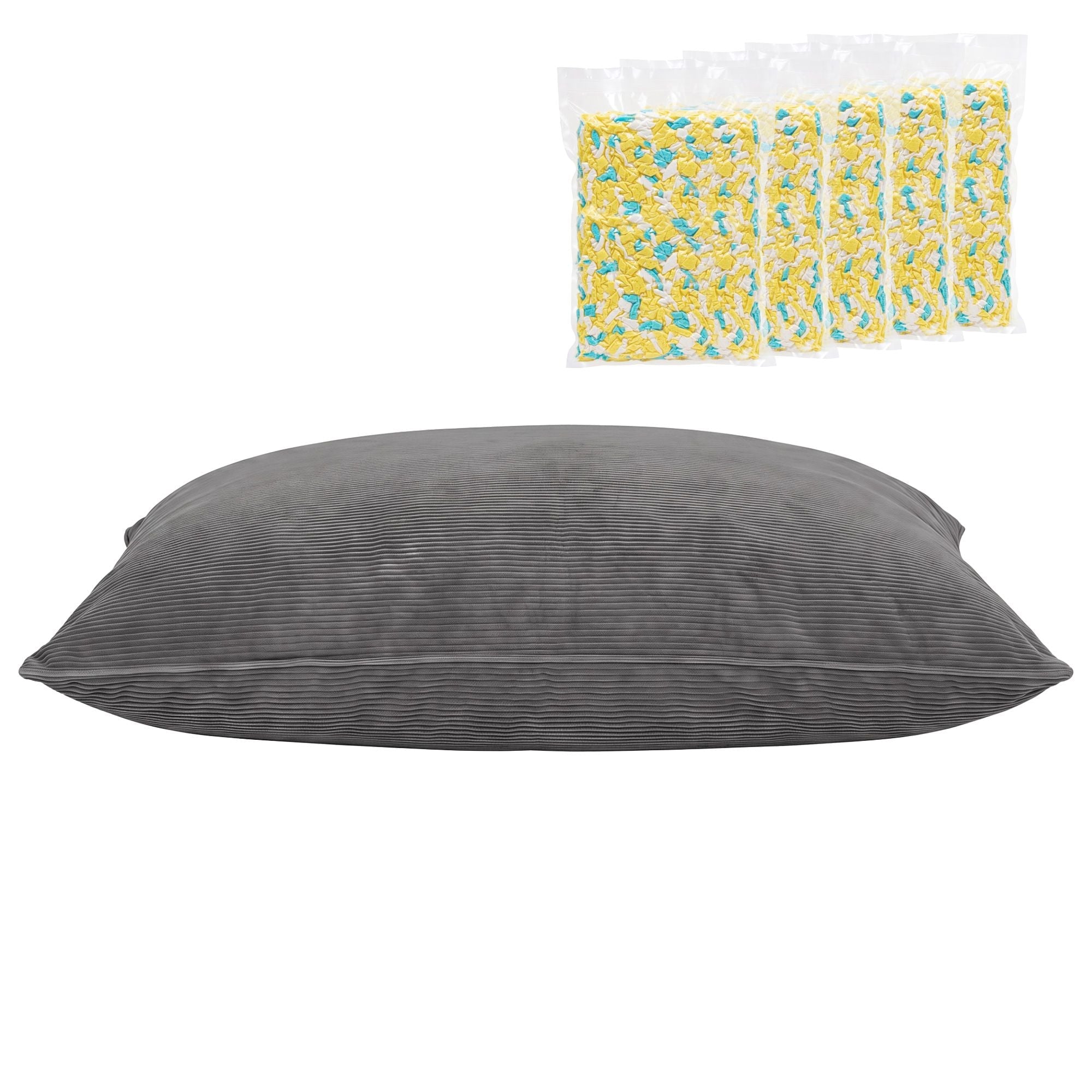 3 in 1 Bean Bag Chair with Filler Convertible Bean Bag for Adults, Corduroy DIY Stuffed Bean Bag Sofa Washable for Living Room Bedroom, Grey - Furniture > Sofas > Sofa Accessories - Rivercity House & Home Co. (ABN 18 642 972 209) - Affordable Modern Furniture Australia