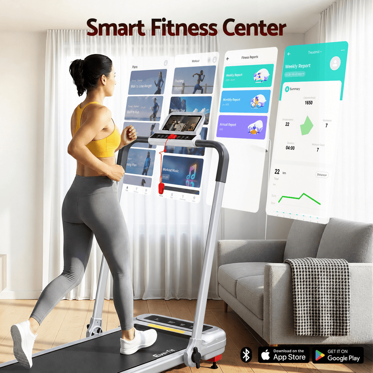 3-in-1 Electric Treadmill Walking Pad with Incline and Foldable Handle - Silver - Sports & Fitness > Exercise, Gym & Fitness > Treadmills - Rivercity House & Home Co. (ABN 18 642 972 209) - Affordable Modern Furniture Australia