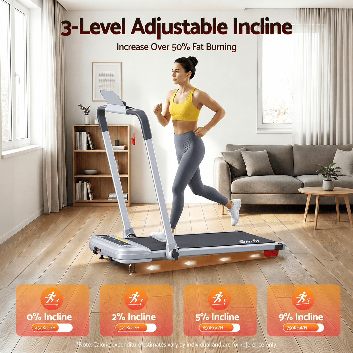 3-in-1 Electric Treadmill Walking Pad with Incline and Foldable Handle - Silver - Sports & Fitness > Exercise, Gym & Fitness > Treadmills - Rivercity House & Home Co. (ABN 18 642 972 209) - Affordable Modern Furniture Australia