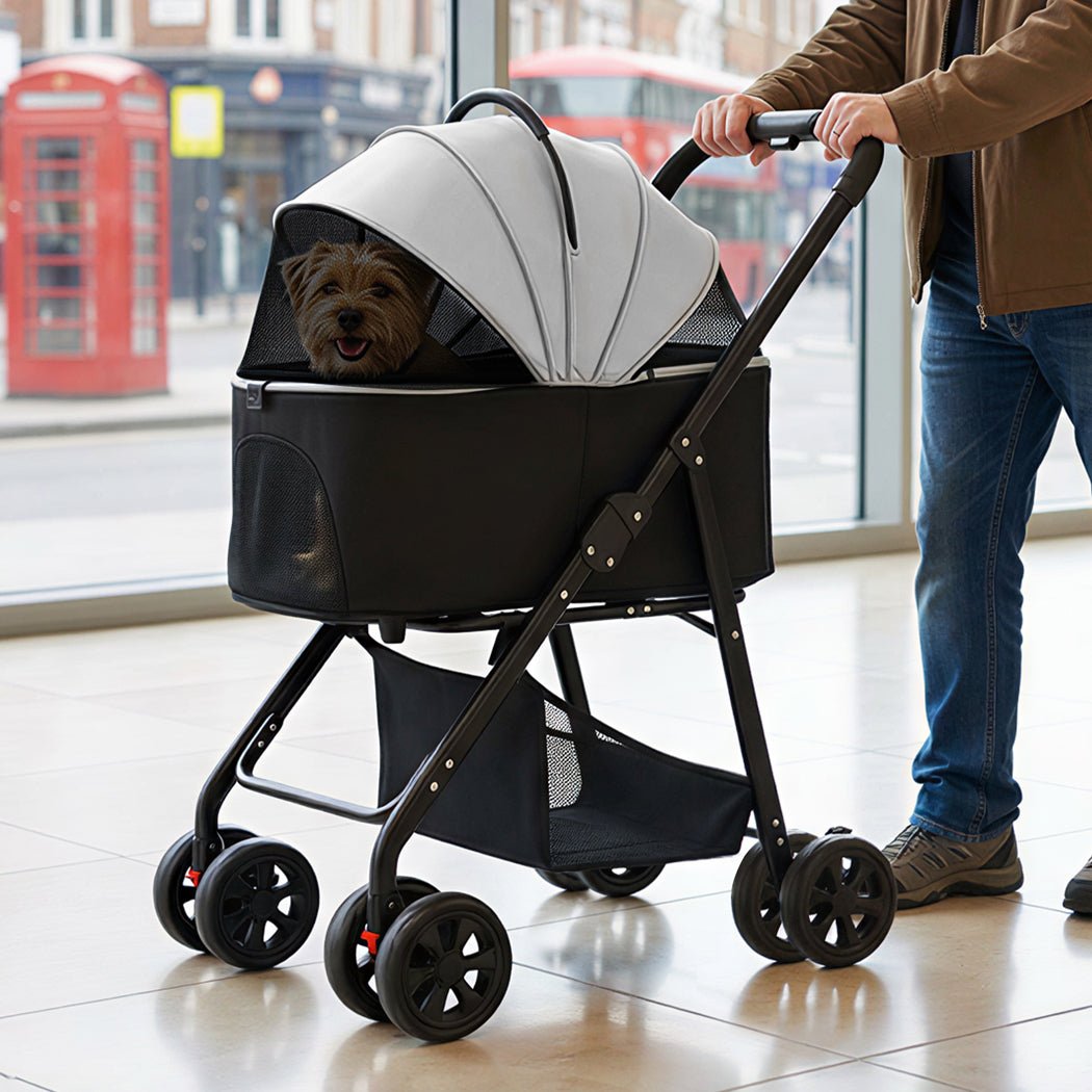 3 - in - 1 Foldable Pet Stroller, Carrier & Pram for Dogs and Cats - Black - Rivercity House & Home Co. (ABN 18 642 972 209) - Affordable Modern Furniture Australia