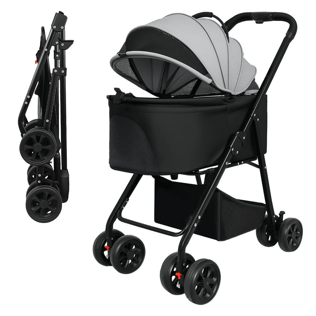 3 - in - 1 Foldable Pet Stroller, Carrier & Pram for Dogs and Cats - Black - Rivercity House & Home Co. (ABN 18 642 972 209) - Affordable Modern Furniture Australia