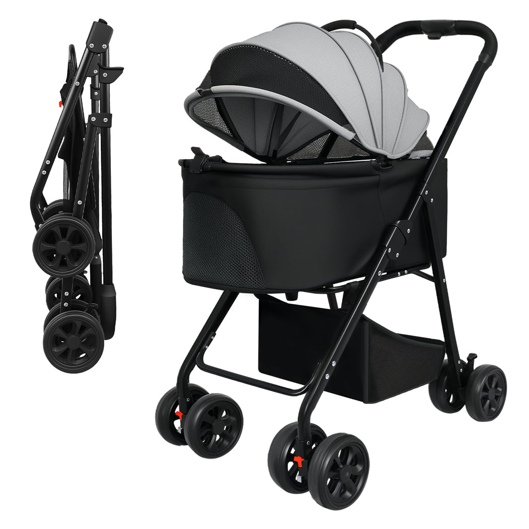 3 - in - 1 Foldable Pet Stroller, Carrier & Pram for Dogs and Cats - Black - Rivercity House & Home Co. (ABN 18 642 972 209) - Affordable Modern Furniture Australia
