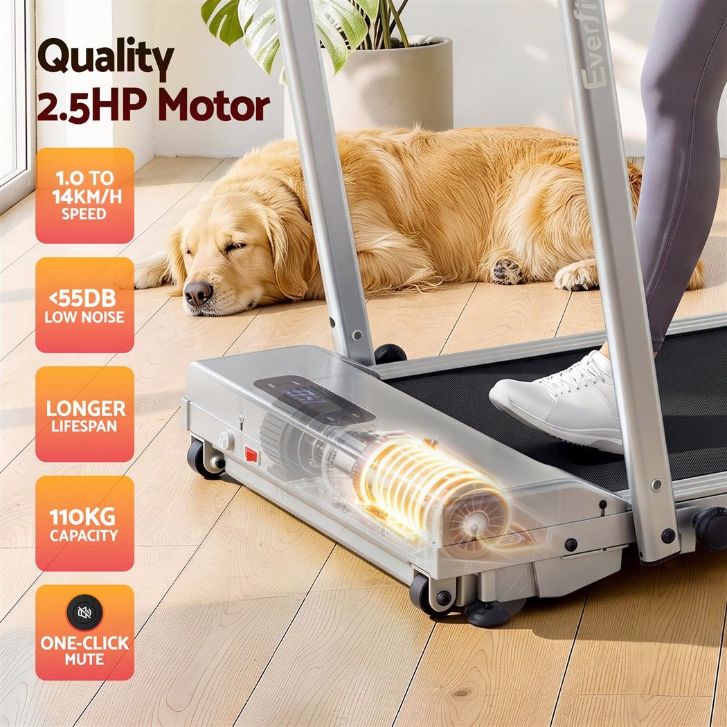 3 in 1 Foldable Walking Pad Treadmill with 12% Incline and 38cm Belt - Silver - Sports & Fitness > Exercise, Gym & Fitness > Treadmills - Rivercity House & Home Co. (ABN 18 642 972 209) - Affordable Modern Furniture Australia