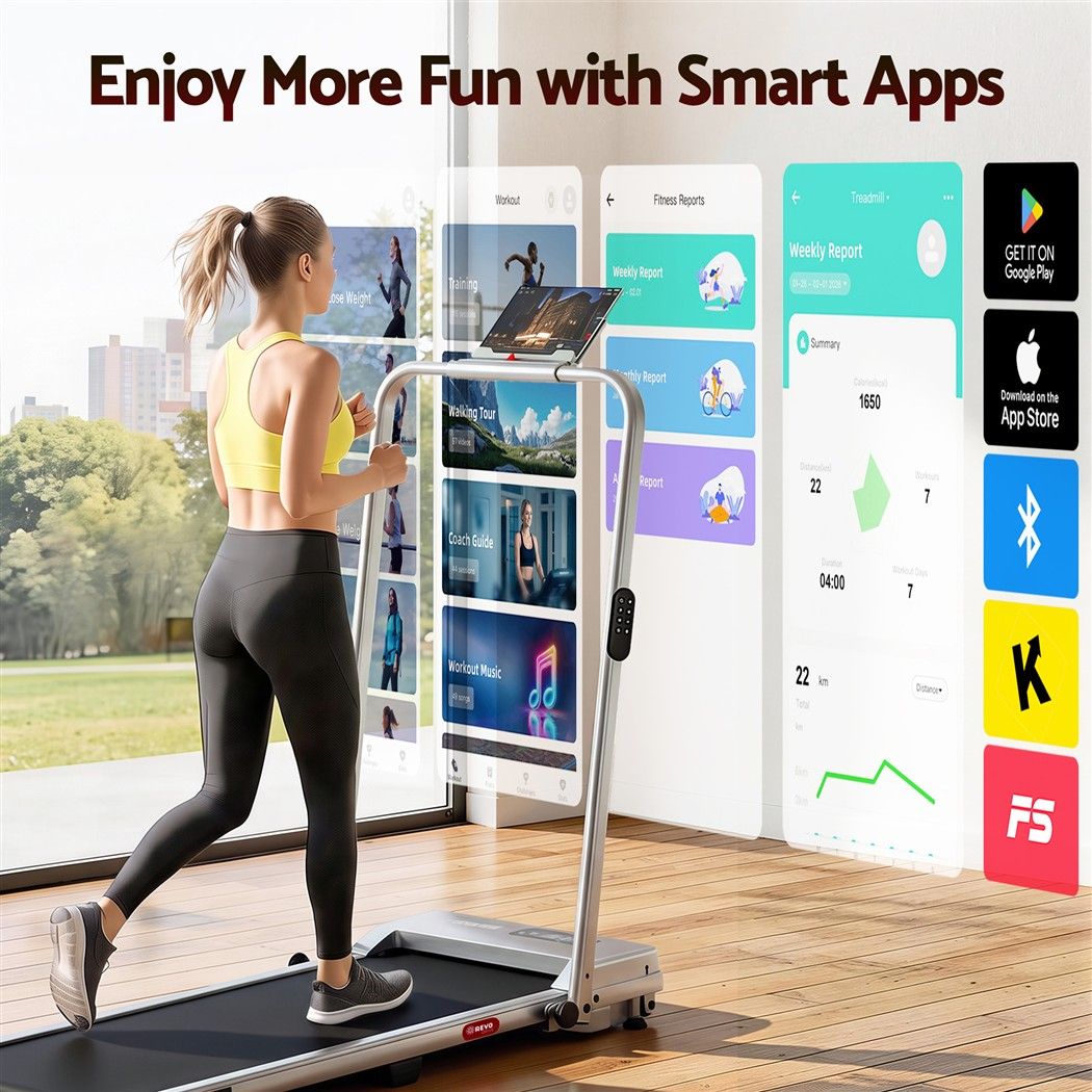 3 in 1 Foldable Walking Pad Treadmill with 12% Incline and 38cm Belt - Silver - Sports & Fitness > Exercise, Gym & Fitness > Treadmills - Rivercity House & Home Co. (ABN 18 642 972 209) - Affordable Modern Furniture Australia