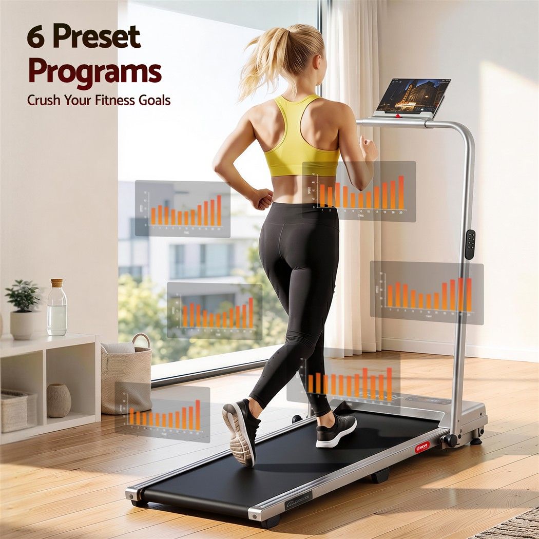 3 in 1 Foldable Walking Pad Treadmill with 12% Incline and 38cm Belt - Silver - Sports & Fitness > Exercise, Gym & Fitness > Treadmills - Rivercity House & Home Co. (ABN 18 642 972 209) - Affordable Modern Furniture Australia