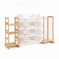 3-in-1 Kids Toy Storage Organiser with 12 Bins, Shelves & Animal Storage - Natural