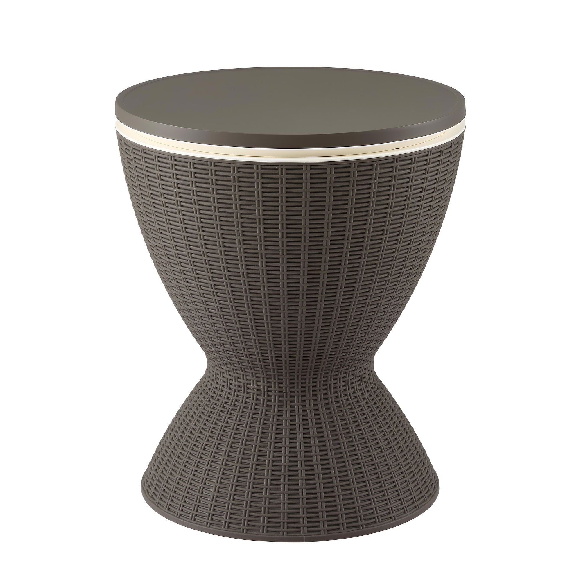 3-in-1 Outdoor Bar Table with 30L Ice Bucket Cooler and Adjustable Top - Brown - Furniture > Outdoor > Outdoor Tables - Rivercity House & Home Co. (ABN 18 642 972 209) - Affordable Modern Furniture Australia