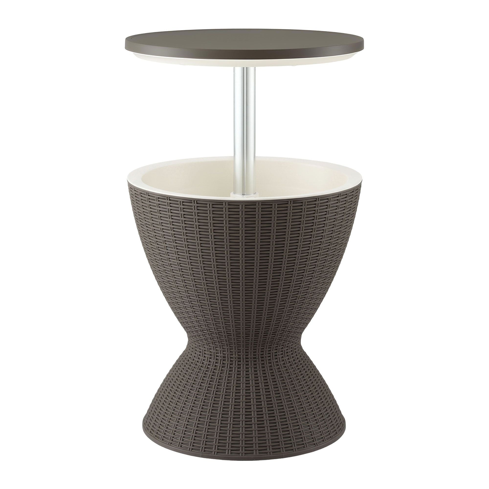 3-in-1 Outdoor Bar Table with 30L Ice Bucket Cooler and Adjustable Top - Brown - Furniture > Outdoor > Outdoor Tables - Rivercity House & Home Co. (ABN 18 642 972 209) - Affordable Modern Furniture Australia