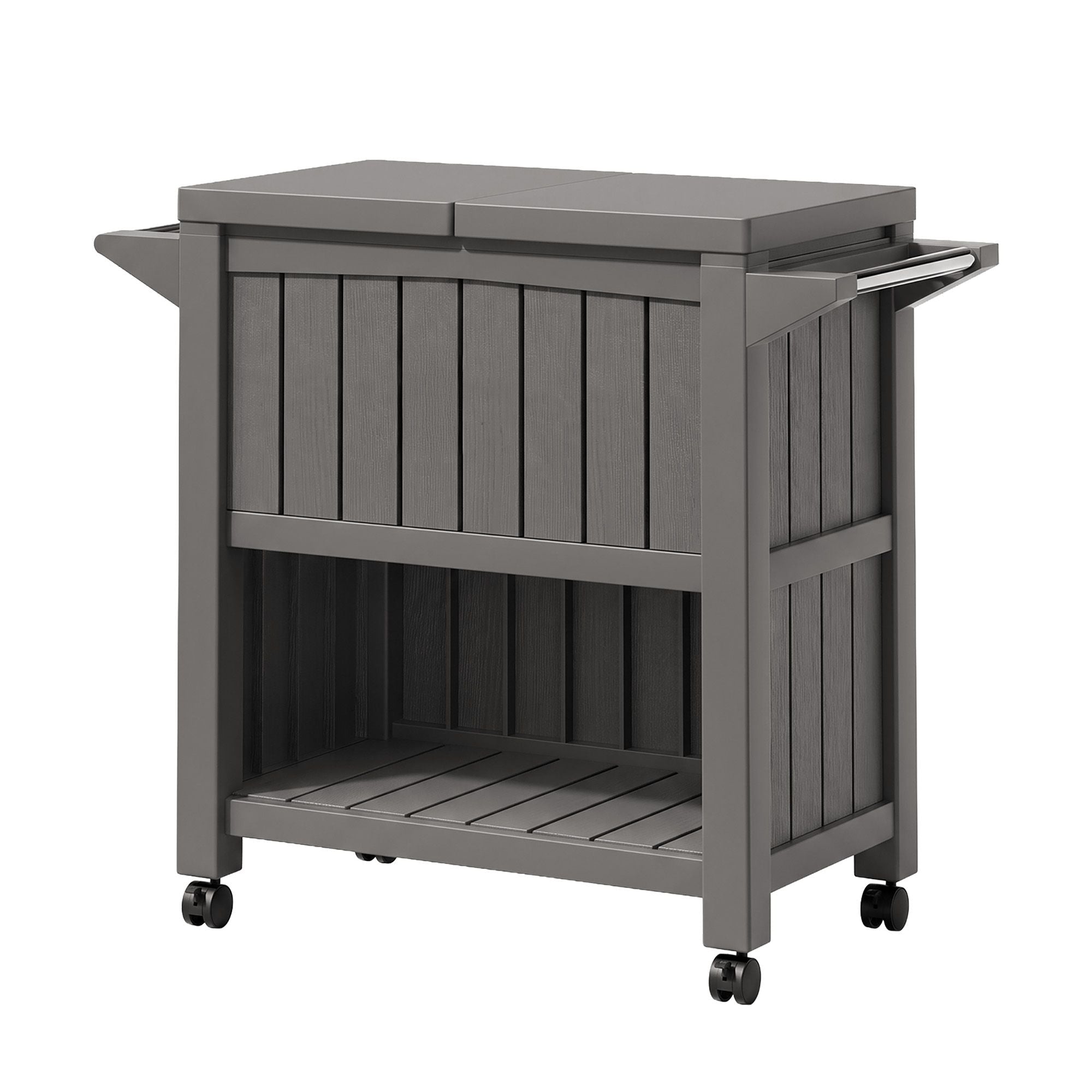 3-in-1 Outdoor Serving Cart with 80L Ice Bucket Cooler and Rolling Storage - Black - Furniture > Outdoor > Outdoor Storage Boxes - Rivercity House & Home Co. (ABN 18 642 972 209) - Affordable Modern Furniture Australia
