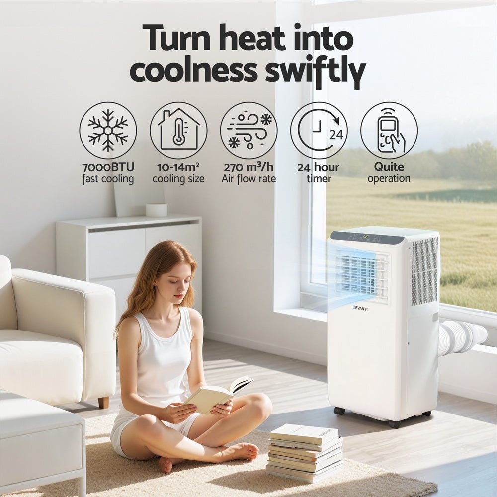 3 - in - 1 Portable Air Conditioner Dehumidifier Fan 7000BTU - Appliances > Air Conditioners > Portable Air Conditioners - Rivercity House & Home Co. (ABN 18 642 972 209) - Affordable Modern Furniture Australia