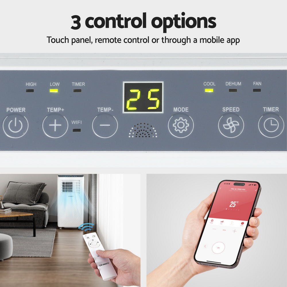 3 - in - 1 Portable Air Conditioner Dehumidifier Fan 7000BTU - Appliances > Air Conditioners > Portable Air Conditioners - Rivercity House & Home Co. (ABN 18 642 972 209) - Affordable Modern Furniture Australia