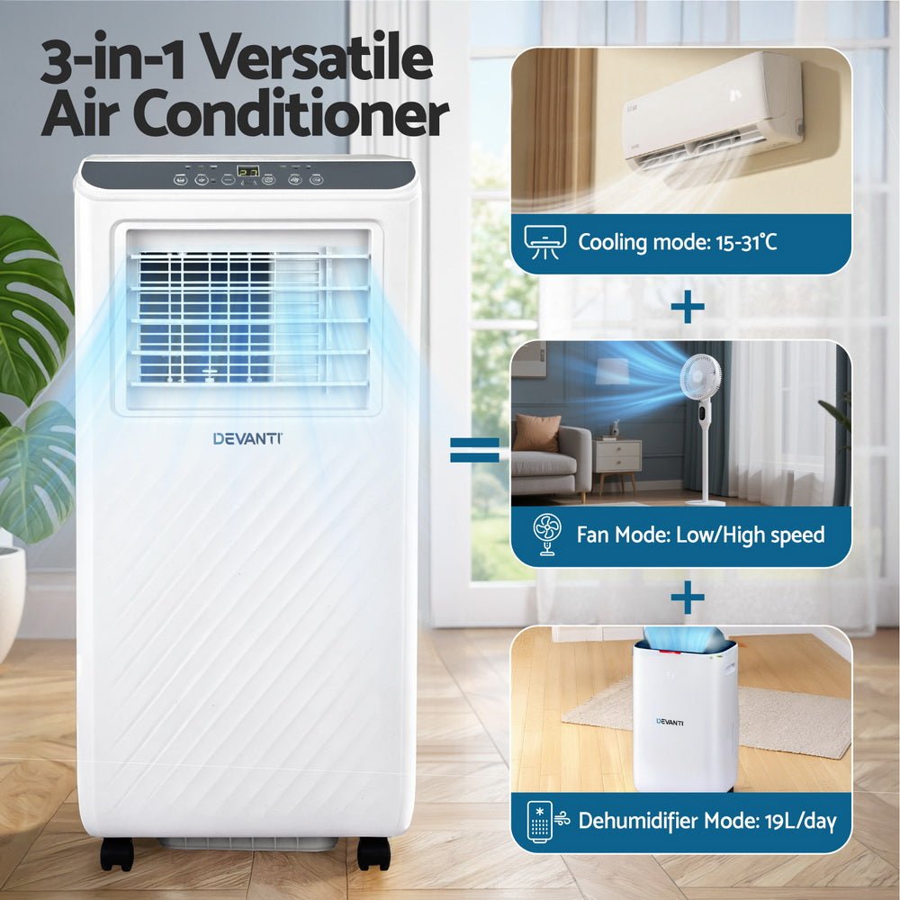 3 - in - 1 Portable Air Conditioner Dehumidifier Fan 7000BTU - Appliances > Air Conditioners > Portable Air Conditioners - Rivercity House & Home Co. (ABN 18 642 972 209) - Affordable Modern Furniture Australia