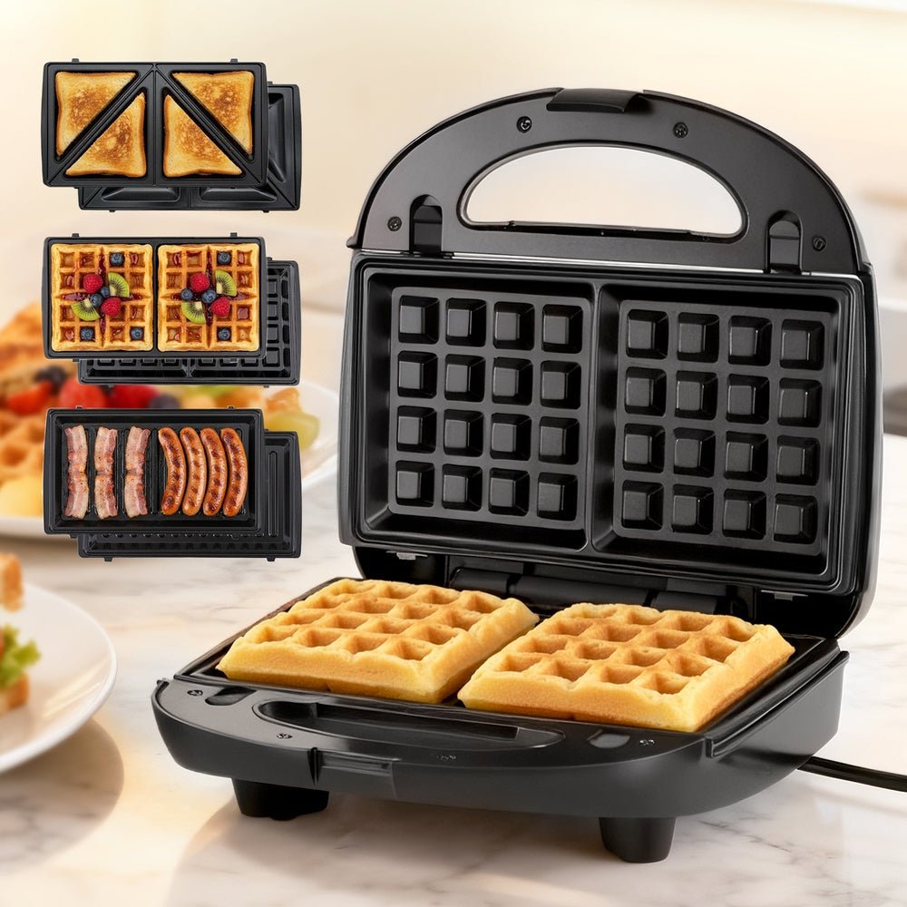 3 - in - 1 Sandwich Press Waffle Maker Panini Press Grill 850W - Appliances > Kitchen Appliances > Toasters & Grills - Rivercity House & Home Co. (ABN 18 642 972 209) - Affordable Modern Furniture Australia