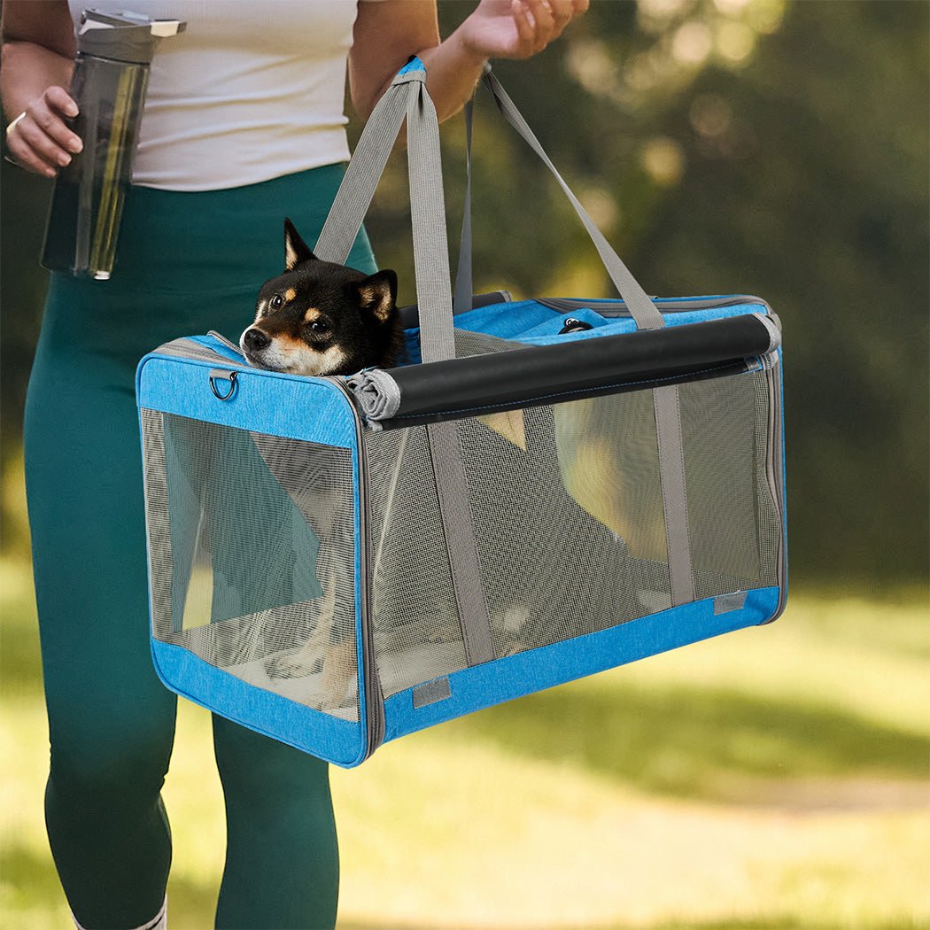 3 - in - 1 Soft Pet Carrier Crate Large Size - Blue - Rivercity House & Home Co. (ABN 18 642 972 209) - Affordable Modern Furniture Australia