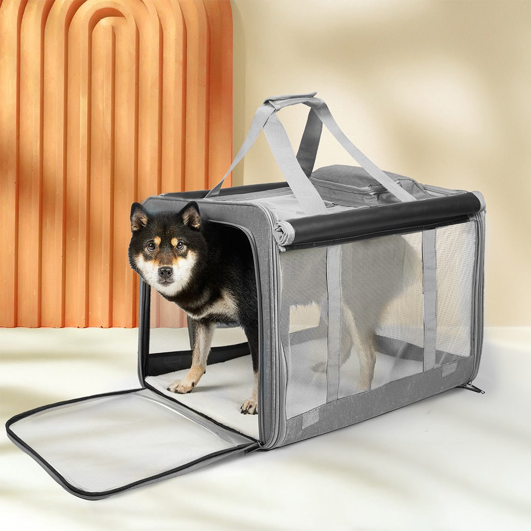 3 - in - 1 Soft Pet Crate Carrier L Size - Grey - Rivercity House & Home Co. (ABN 18 642 972 209) - Affordable Modern Furniture Australia