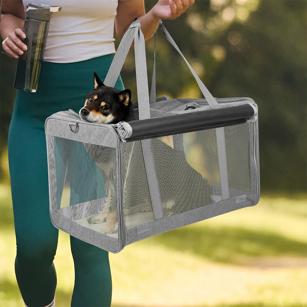 3 - in - 1 Soft Pet Crate Carrier L Size - Grey - Rivercity House & Home Co. (ABN 18 642 972 209) - Affordable Modern Furniture Australia