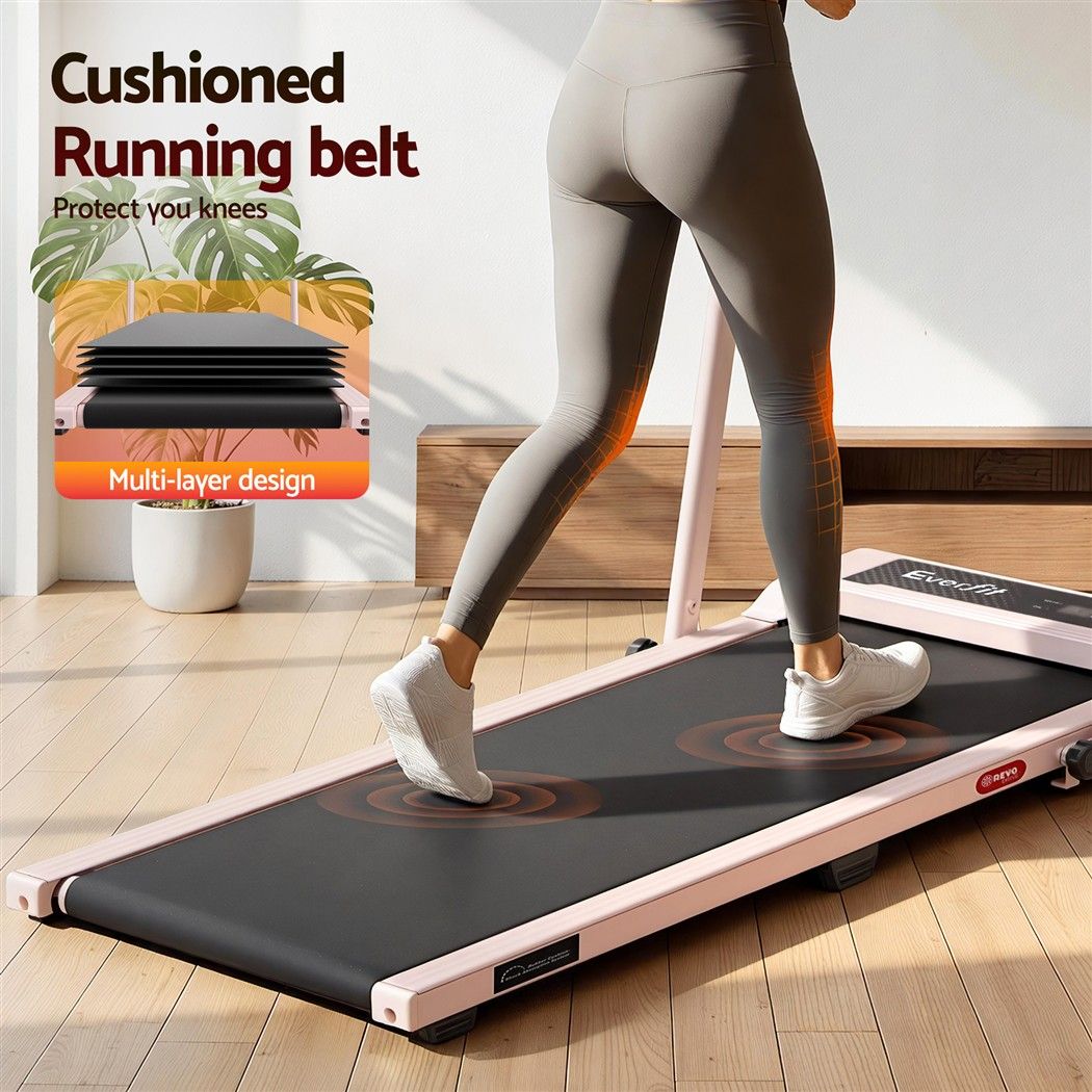 3 in 1 Walking Pad Treadmill 12% Incline Foldable Under Desk Treadmills for Home Gym With 40cm Wide Belt Pink - Sports & Fitness > Exercise, Gym & Fitness > Treadmills - Rivercity House & Home Co. (ABN 18 642 972 209) - Affordable Modern Furniture Australia