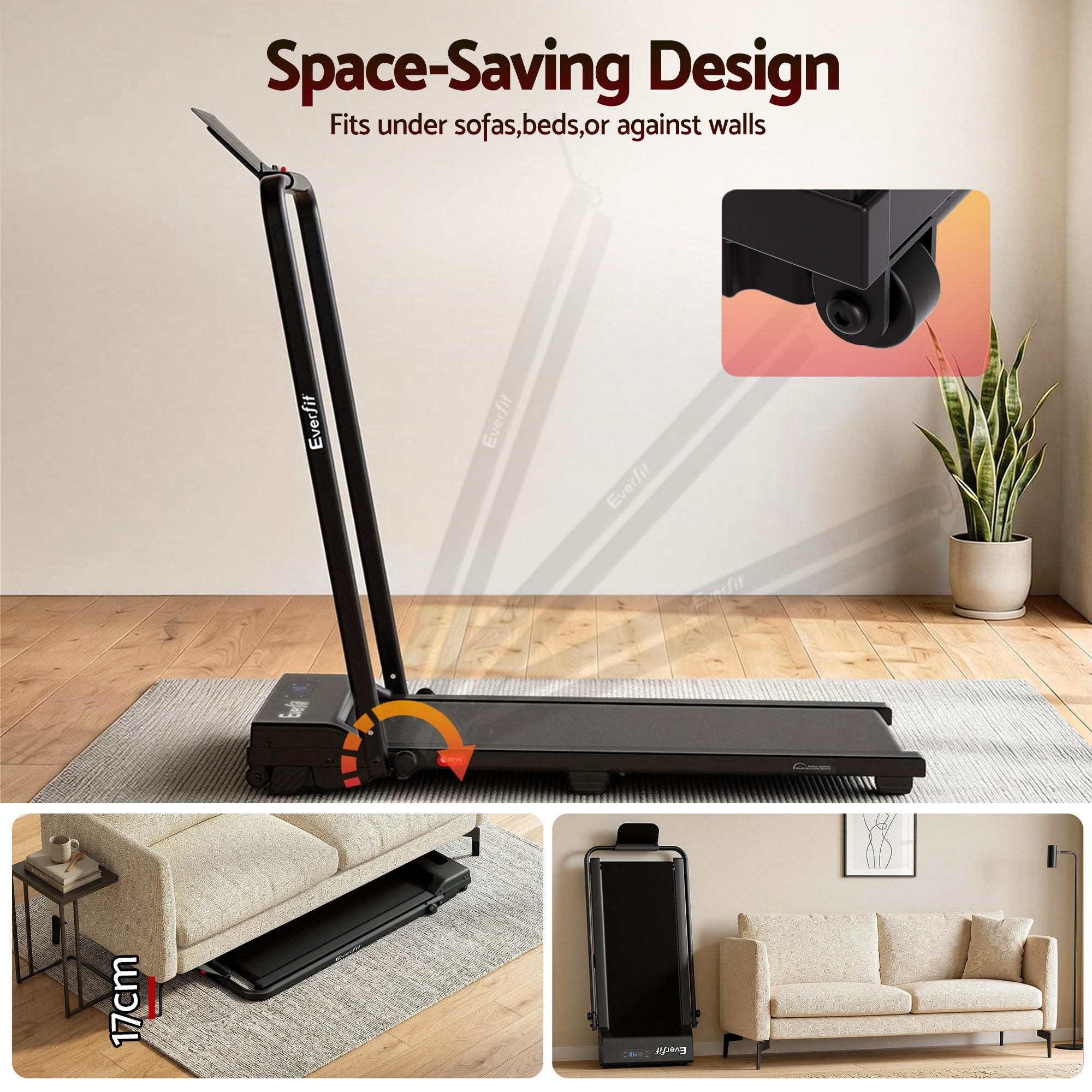 3 in 1 Walking Pad Treadmill 12% Incline Under Desk Foldable Treadmills for Home Gym With 38cm Wide Belt APP Control - Sports & Fitness > Exercise, Gym & Fitness > Treadmills - Rivercity House & Home Co. (ABN 18 642 972 209) - Affordable Modern Furniture Australia