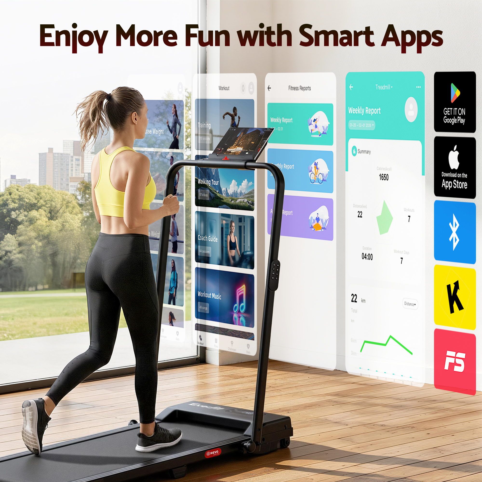 3 in 1 Walking Pad Treadmill 12% Incline Under Desk Foldable Treadmills for Home Gym With 38cm Wide Belt APP Control - Sports & Fitness > Exercise, Gym & Fitness > Treadmills - Rivercity House & Home Co. (ABN 18 642 972 209) - Affordable Modern Furniture Australia