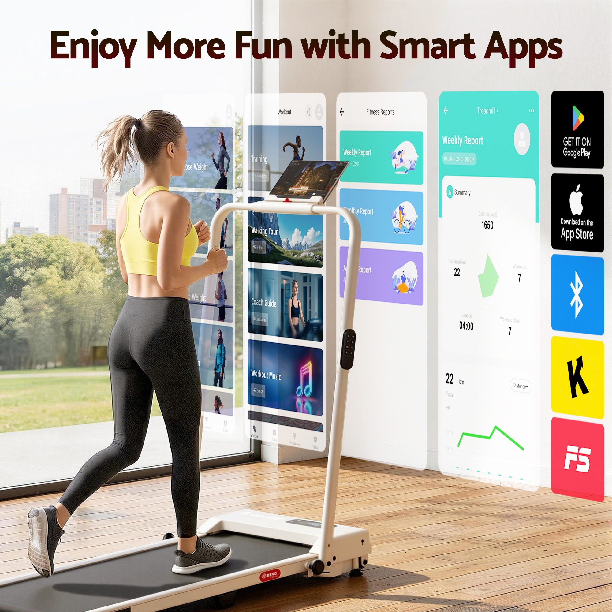 3 in 1 Walking Pad Treadmill 12% Incline Under Desk Foldable Treadmills for Home Gym With 38cm Wide Belt APP Control - Sports & Fitness > Exercise, Gym & Fitness > Treadmills - Rivercity House & Home Co. (ABN 18 642 972 209) - Affordable Modern Furniture Australia
