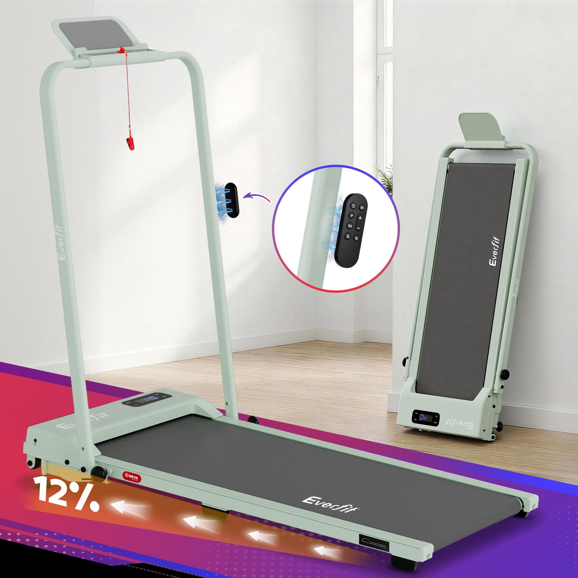 3 in 1 Walking Pad Treadmill 12% Incline Under Desk Foldable Treadmills for Home Gym With 38cm Wide Belt APP Control - Sports & Fitness > Exercise, Gym & Fitness > Treadmills - Rivercity House & Home Co. (ABN 18 642 972 209) - Affordable Modern Furniture Australia
