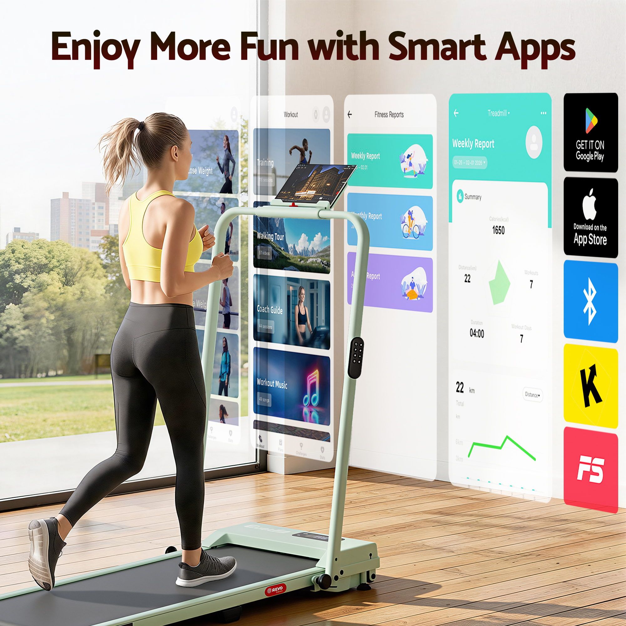 3 in 1 Walking Pad Treadmill 12% Incline Under Desk Foldable Treadmills for Home Gym With 38cm Wide Belt APP Control - Sports & Fitness > Exercise, Gym & Fitness > Treadmills - Rivercity House & Home Co. (ABN 18 642 972 209) - Affordable Modern Furniture Australia