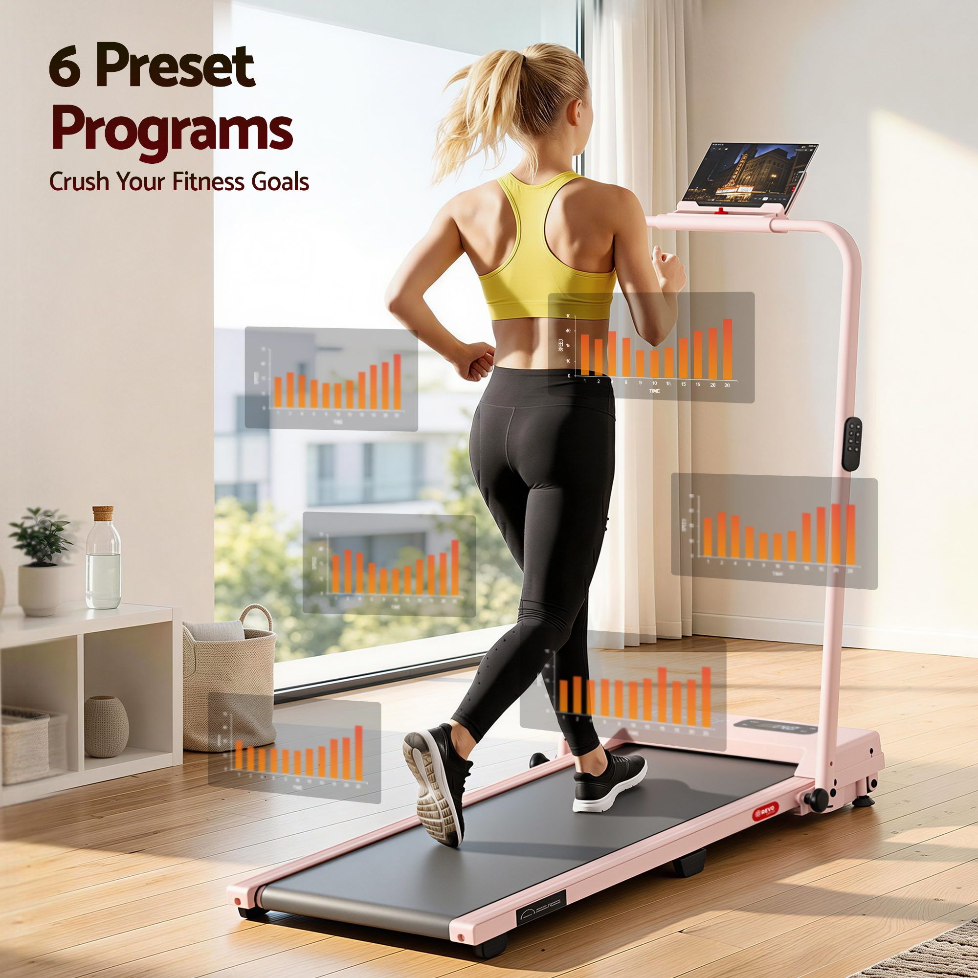 3 in 1 Walking Pad Treadmill 12% Incline Under Desk Treadmills for Home Gym With 38cm Wide Belt APP Control - Sports & Fitness > Exercise, Gym & Fitness > Treadmills - Rivercity House & Home Co. (ABN 18 642 972 209) - Affordable Modern Furniture Australia