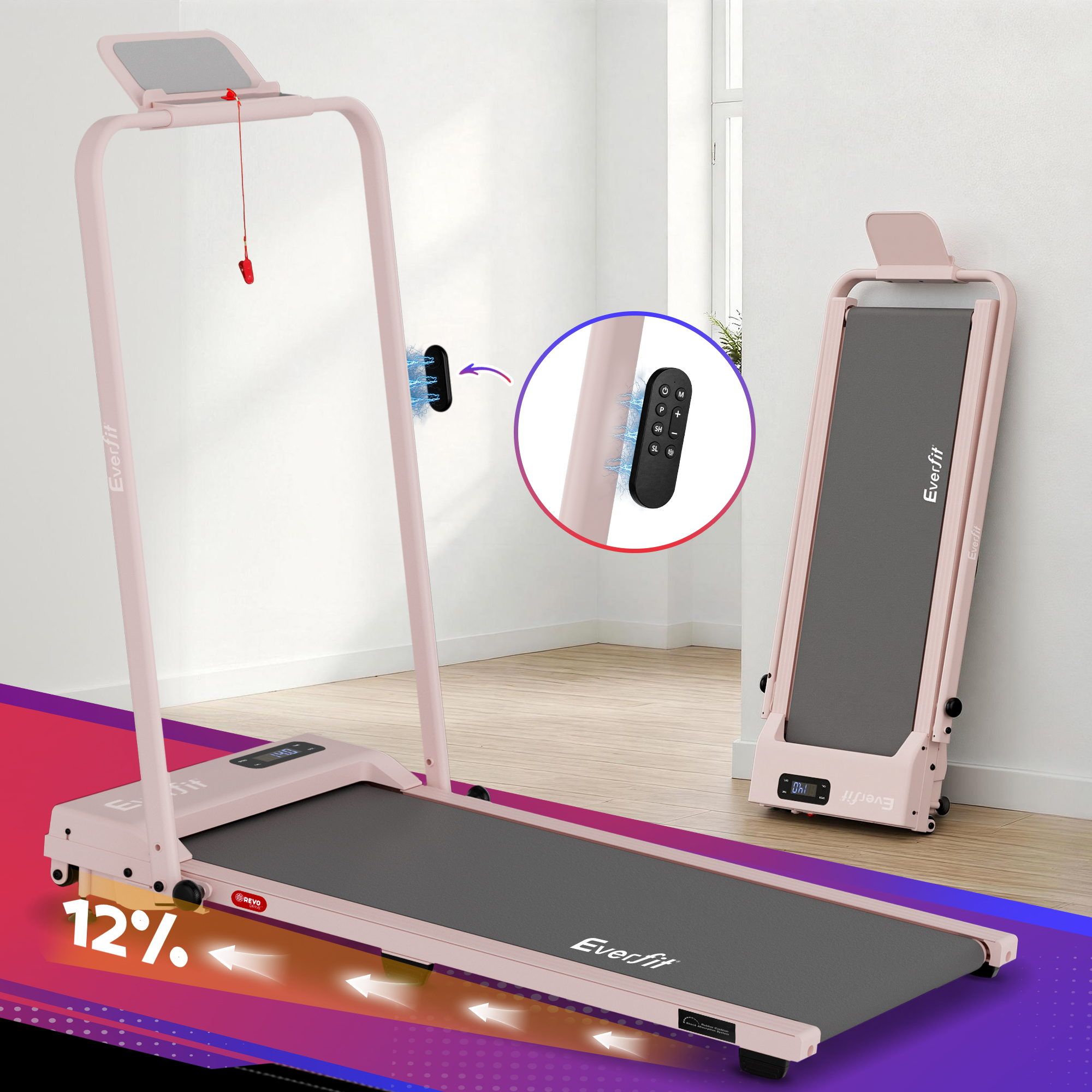 3 in 1 Walking Pad Treadmill 12% Incline Under Desk Treadmills for Home Gym With 38cm Wide Belt APP Control - Sports & Fitness > Exercise, Gym & Fitness > Treadmills - Rivercity House & Home Co. (ABN 18 642 972 209) - Affordable Modern Furniture Australia