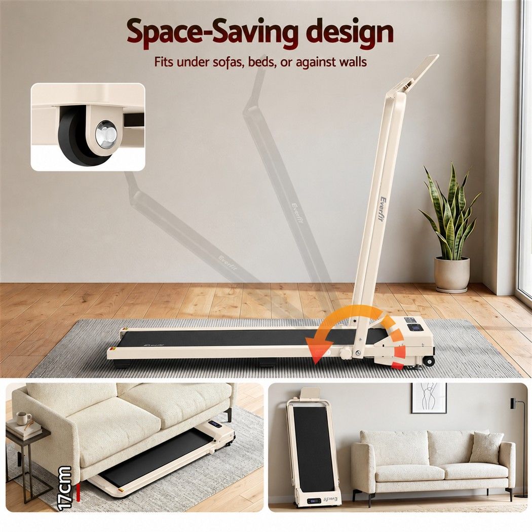 3 in 1 Walking Pad Treadmill with 12% Incline and Foldable Design for Home Use - Beige - Sports & Fitness > Exercise, Gym & Fitness > Treadmills - Rivercity House & Home Co. (ABN 18 642 972 209) - Affordable Modern Furniture Australia