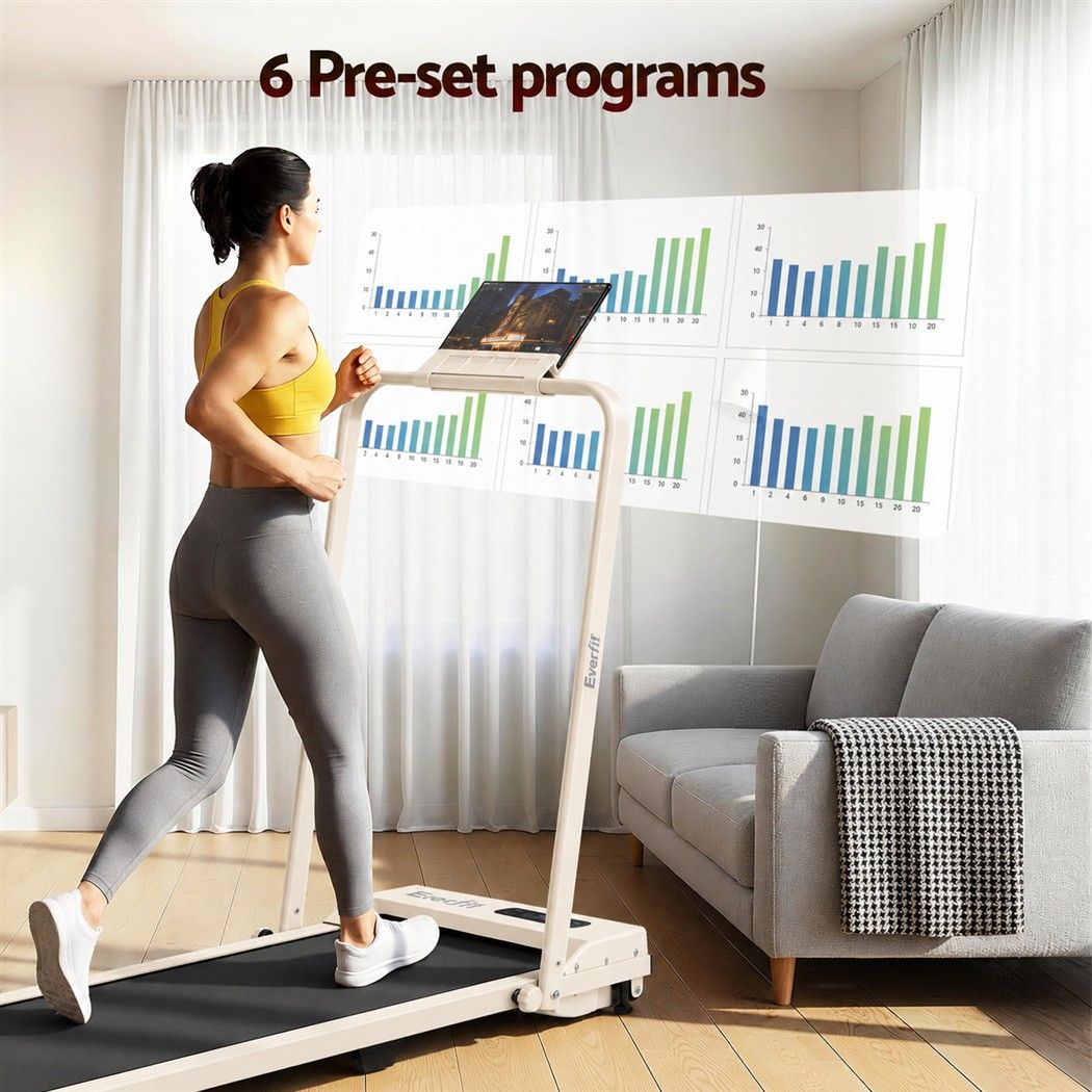 3 in 1 Walking Pad Treadmill with 12% Incline and Foldable Design for Home Use - Beige - Sports & Fitness > Exercise, Gym & Fitness > Treadmills - Rivercity House & Home Co. (ABN 18 642 972 209) - Affordable Modern Furniture Australia