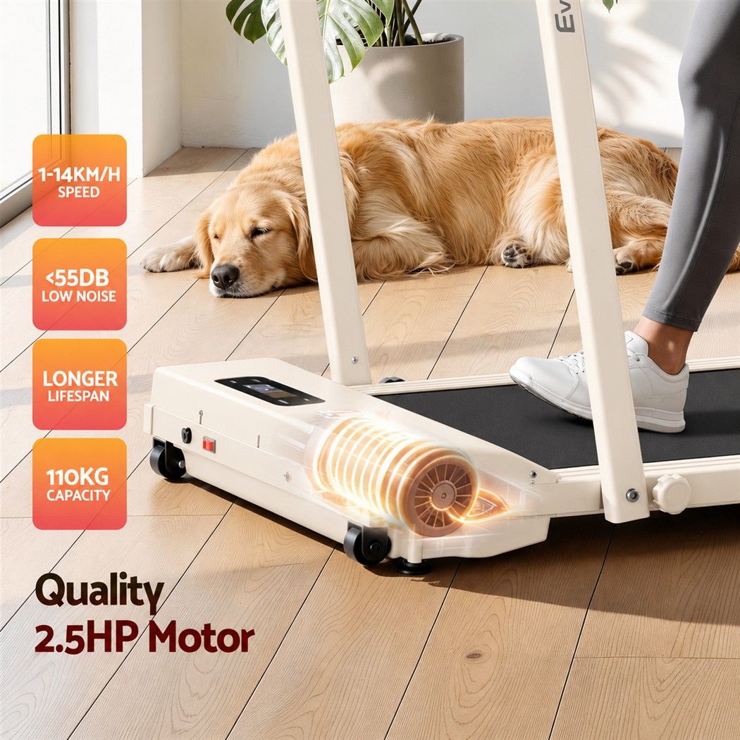 3 in 1 Walking Pad Treadmill with 12% Incline and Foldable Design for Home Use - Beige - Sports & Fitness > Exercise, Gym & Fitness > Treadmills - Rivercity House & Home Co. (ABN 18 642 972 209) - Affordable Modern Furniture Australia