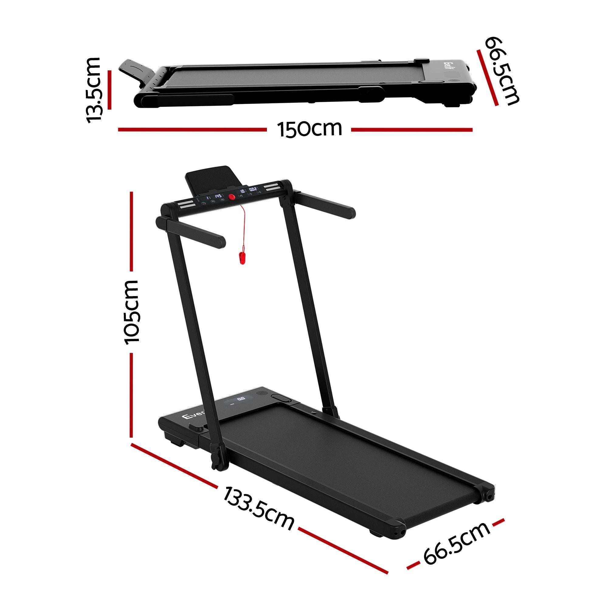 3 in 1 Walking Pad Treadmill With Led Lights Foldable Under Desk Treadmills for Home Gym 40cm Wide Belt Black - Sports & Fitness > Exercise, Gym & Fitness > Treadmills - Rivercity House & Home Co. (ABN 18 642 972 209) - Affordable Modern Furniture Australia