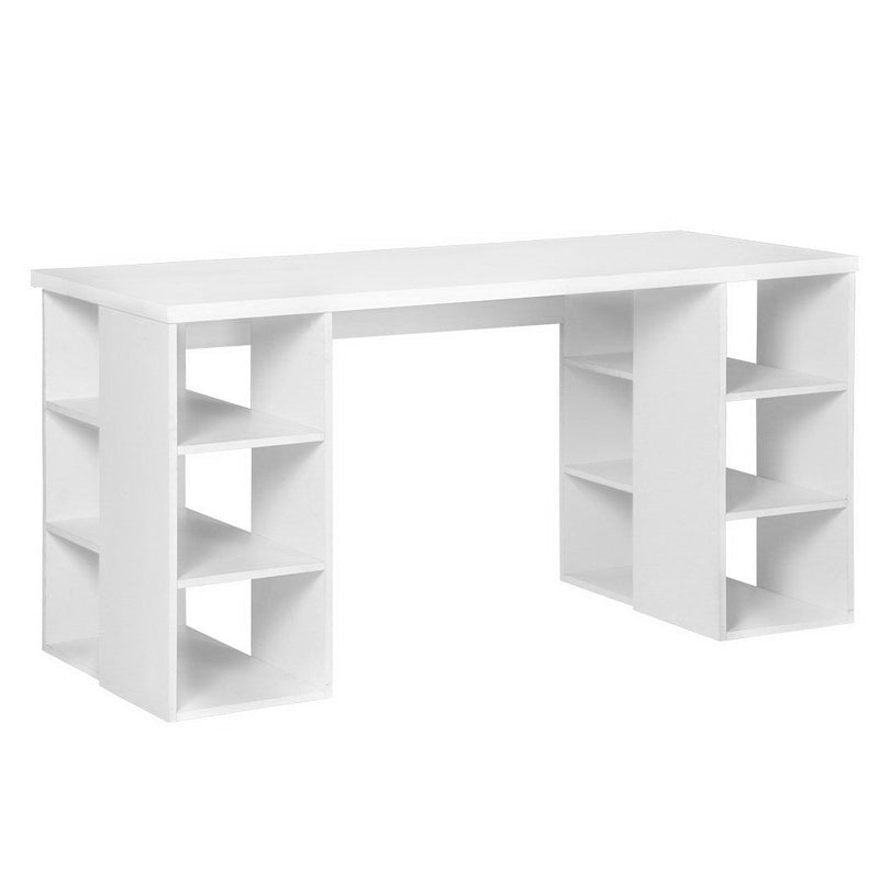 3 Level Desk with Storage & Bookshelf - White - Rivercity House & Home Co. (ABN 18 642 972 209) - Affordable Modern Furniture Australia