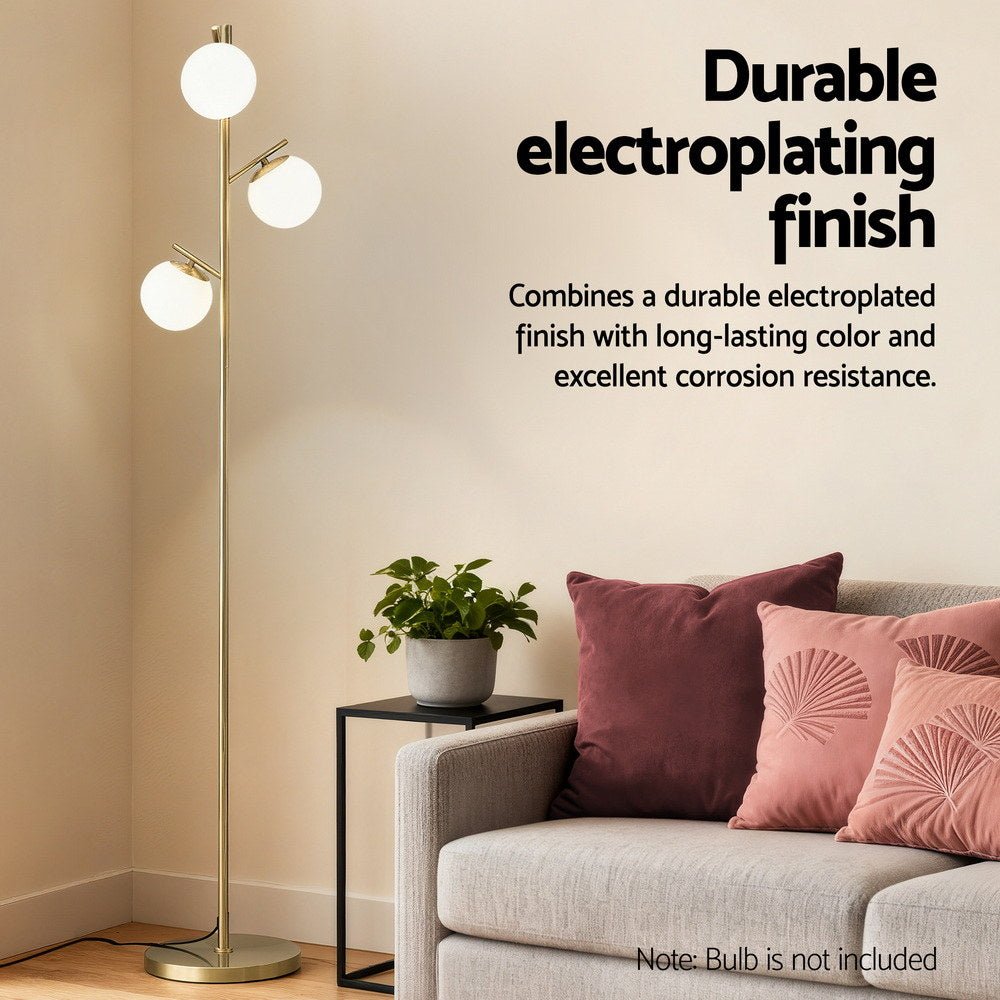 3 - Light Tree Floor Lamp 165cm Tall Standing Light with Sphere Glass Shades for Modern Homes - Home & Garden > Lighting > Floor Lamps - Rivercity House & Home Co. (ABN 18 642 972 209) - Affordable Modern Furniture Australia