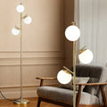 3-Light Tree Floor Lamp 165cm with Sphere Glass Shades for Modern Homes - Metal & Glass