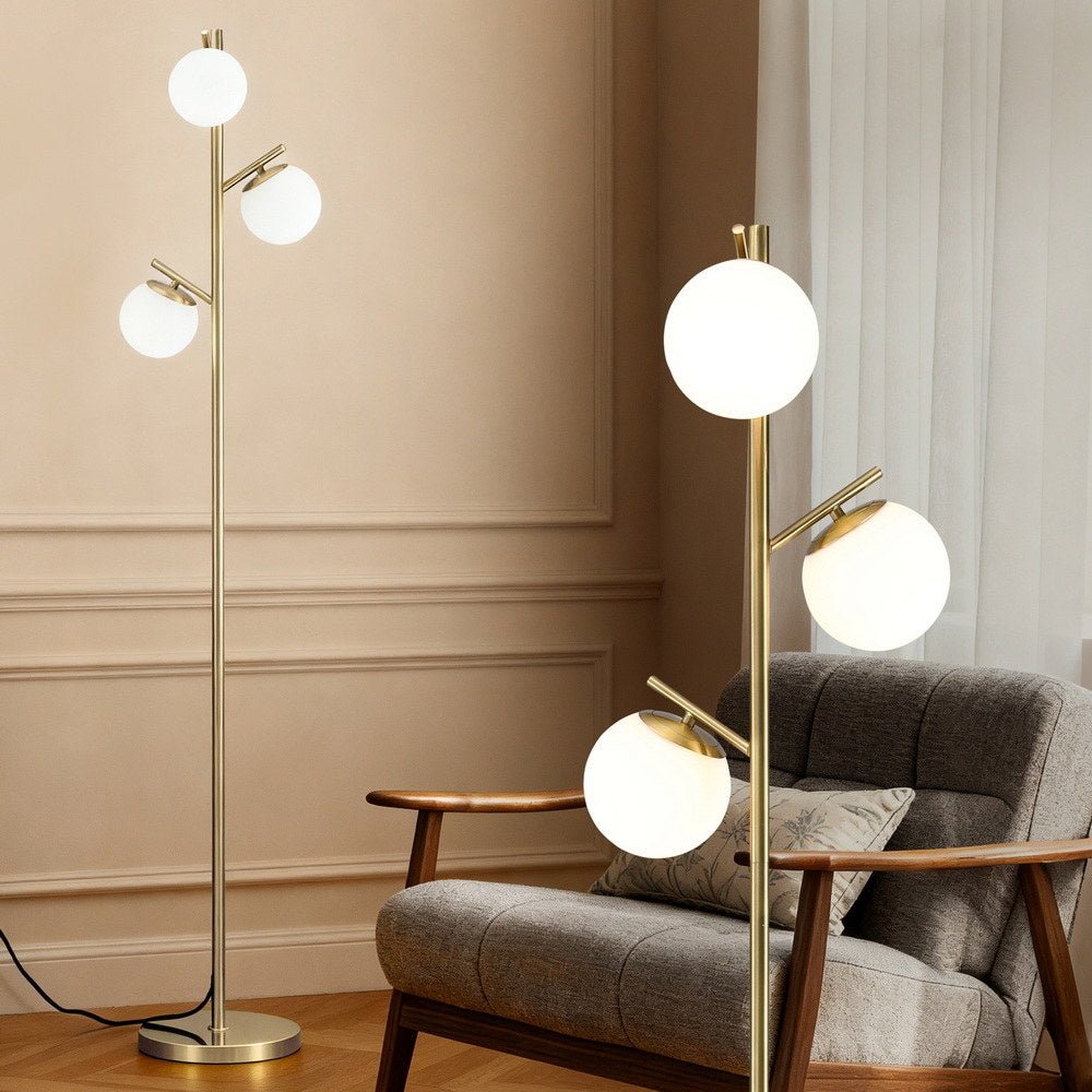 3 - Light Tree Floor Lamp 165cm Tall Standing Light with Sphere Glass Shades for Modern Homes - Home & Garden > Lighting > Floor Lamps - Rivercity House & Home Co. (ABN 18 642 972 209) - Affordable Modern Furniture Australia