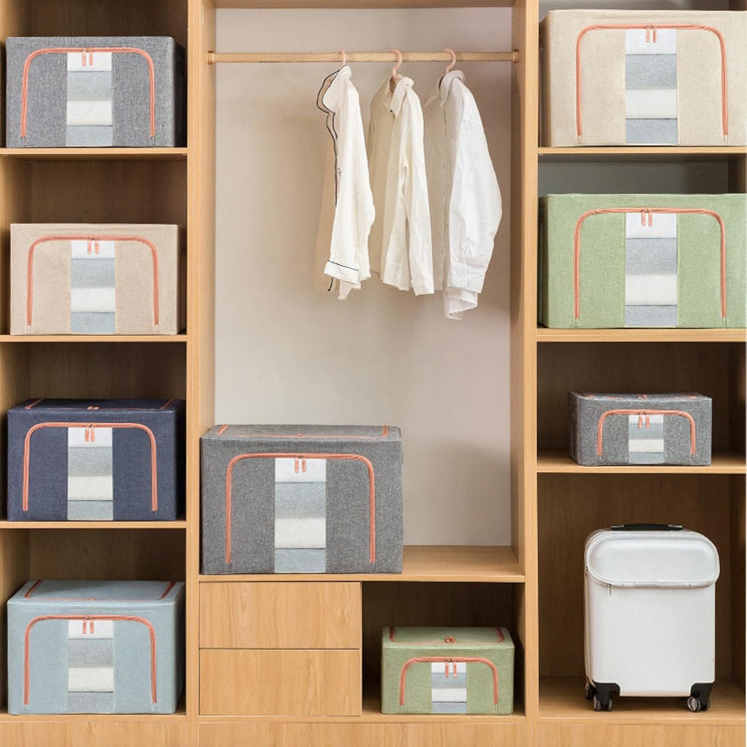 3 Pack Large 66L Clothes Storage Bins with Lids for Clothing, Bedding, Toys - Grey - Home & Garden > Storage > Clothing & Wardrobe Storage - Rivercity House & Home Co. (ABN 18 642 972 209) - Affordable Modern Furniture Australia