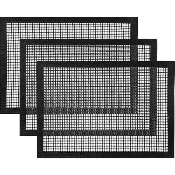 3 Pack Reusable Fibreglass Grill Mats 40 x 33 cm for Gas, Charcoal & Pellet Grills - Black - Home & Garden > BBQ > BBQs & Accessories - Rivercity House & Home Co. (ABN 18 642 972 209) - Affordable Modern Furniture Australia