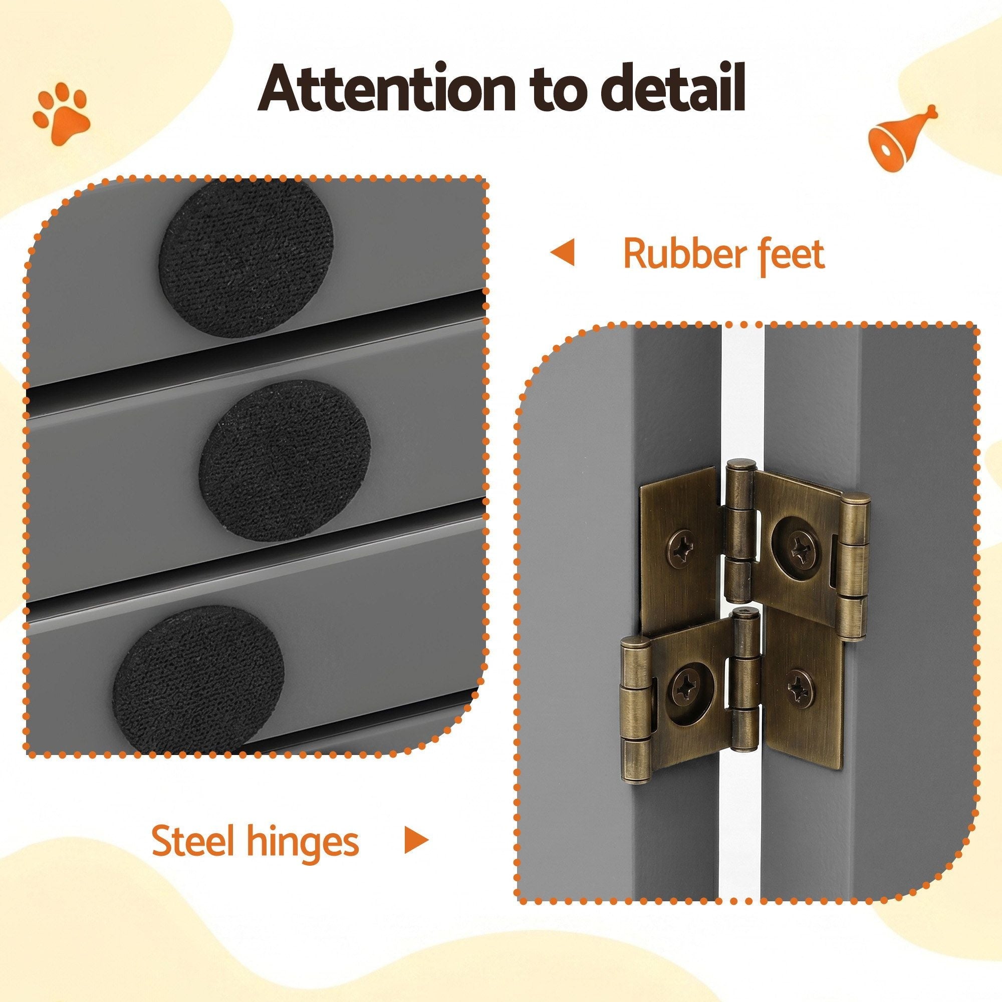 3-Panel Dog Gate Playpen Enclosure with Pet Door and Fence - Grey - Pet Care > Dog Supplies > Dog Playpens & Gates - Rivercity House & Home Co. (ABN 18 642 972 209) - Affordable Modern Furniture Australia