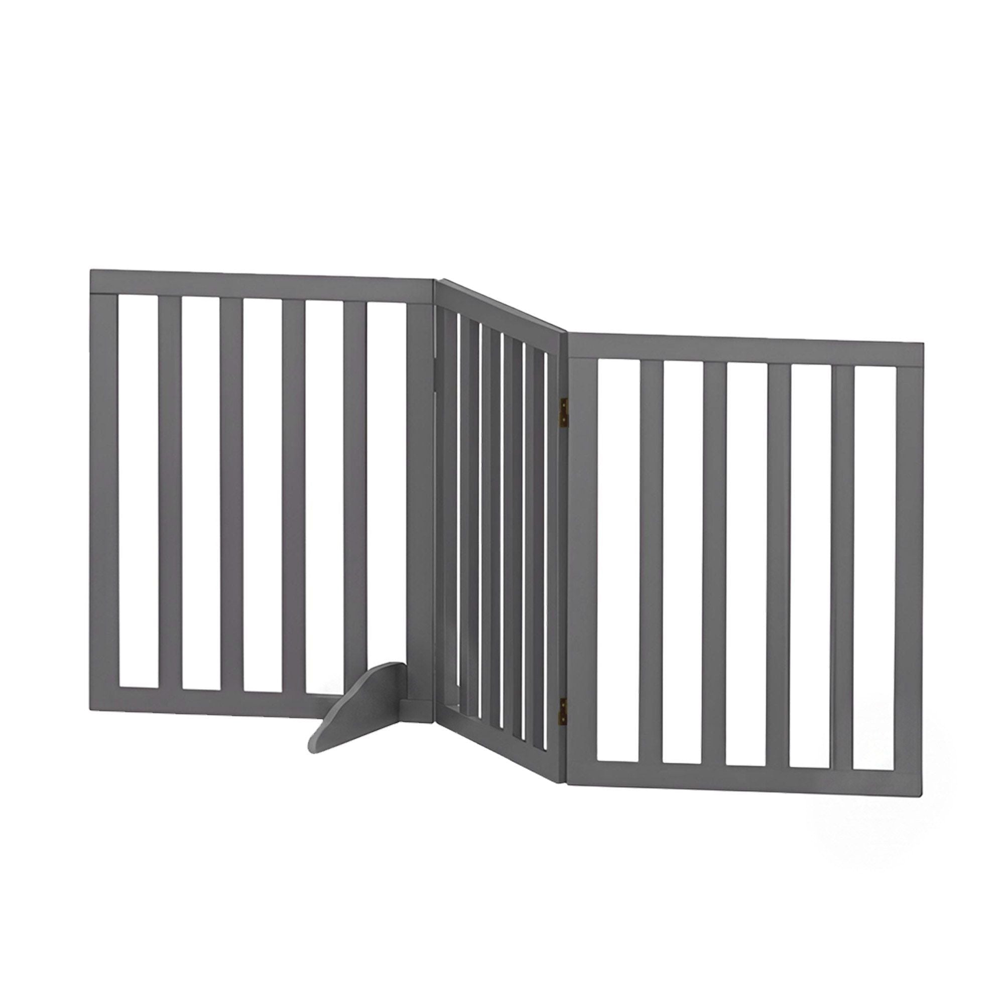 3-Panel Dog Gate Playpen Enclosure with Pet Door and Fence - Grey - Pet Care > Dog Supplies > Dog Playpens & Gates - Rivercity House & Home Co. (ABN 18 642 972 209) - Affordable Modern Furniture Australia
