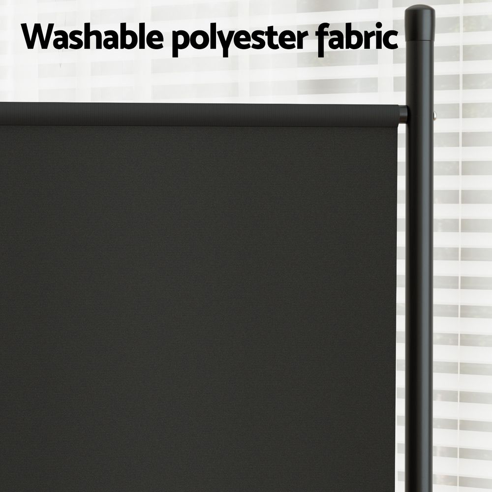 3 Panel Folding Room Divider Set of 2 with Fabric Privacy Screen - Black - Furniture > Bedroom > Room Dividers - Rivercity House & Home Co. (ABN 18 642 972 209) - Affordable Modern Furniture Australia