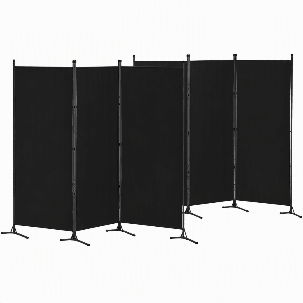 3 Panel Folding Room Divider Set of 2 with Fabric Privacy Screen - Black - Furniture > Bedroom > Room Dividers - Rivercity House & Home Co. (ABN 18 642 972 209) - Affordable Modern Furniture Australia