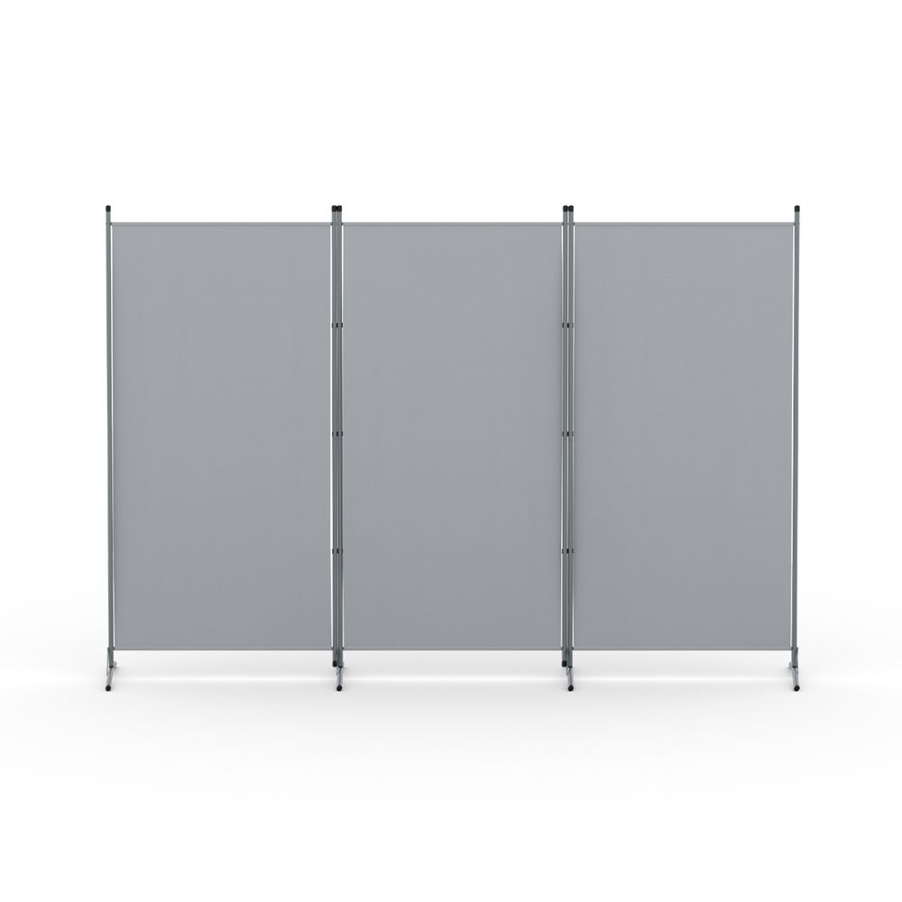 3 Panel Folding Room Divider Set of 2 with Fabric Privacy Screens - Grey - Furniture > Bedroom > Room Dividers - Rivercity House & Home Co. (ABN 18 642 972 209) - Affordable Modern Furniture Australia